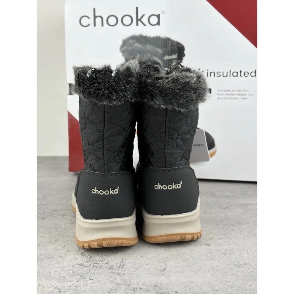 Chooka Insulated Belltown Mid Faux Fur Women's Winter Boots Size 10 NIB